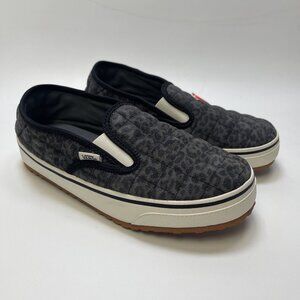 VANS Slip-Er 2 Mule Slippers Gray Cheetah AOP Black White Gum Cozy Men 8, Wom 10